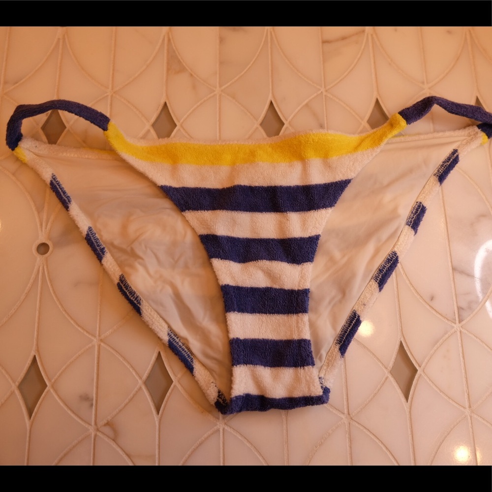 SOLID AND STRIPED Terry cloth bikini bottom